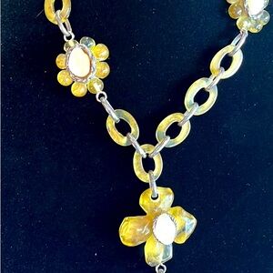 Vintage Necklace French Designer Dominque Denaive Flowers Paris